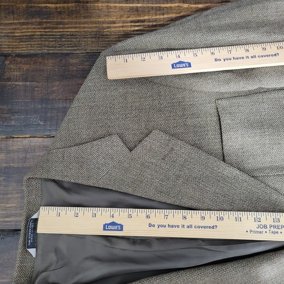 Eddie Bauer Men's Sport Coat Blazer Three Button‎ Brown Herringbone Wool 46L - Picture 4 of 16
